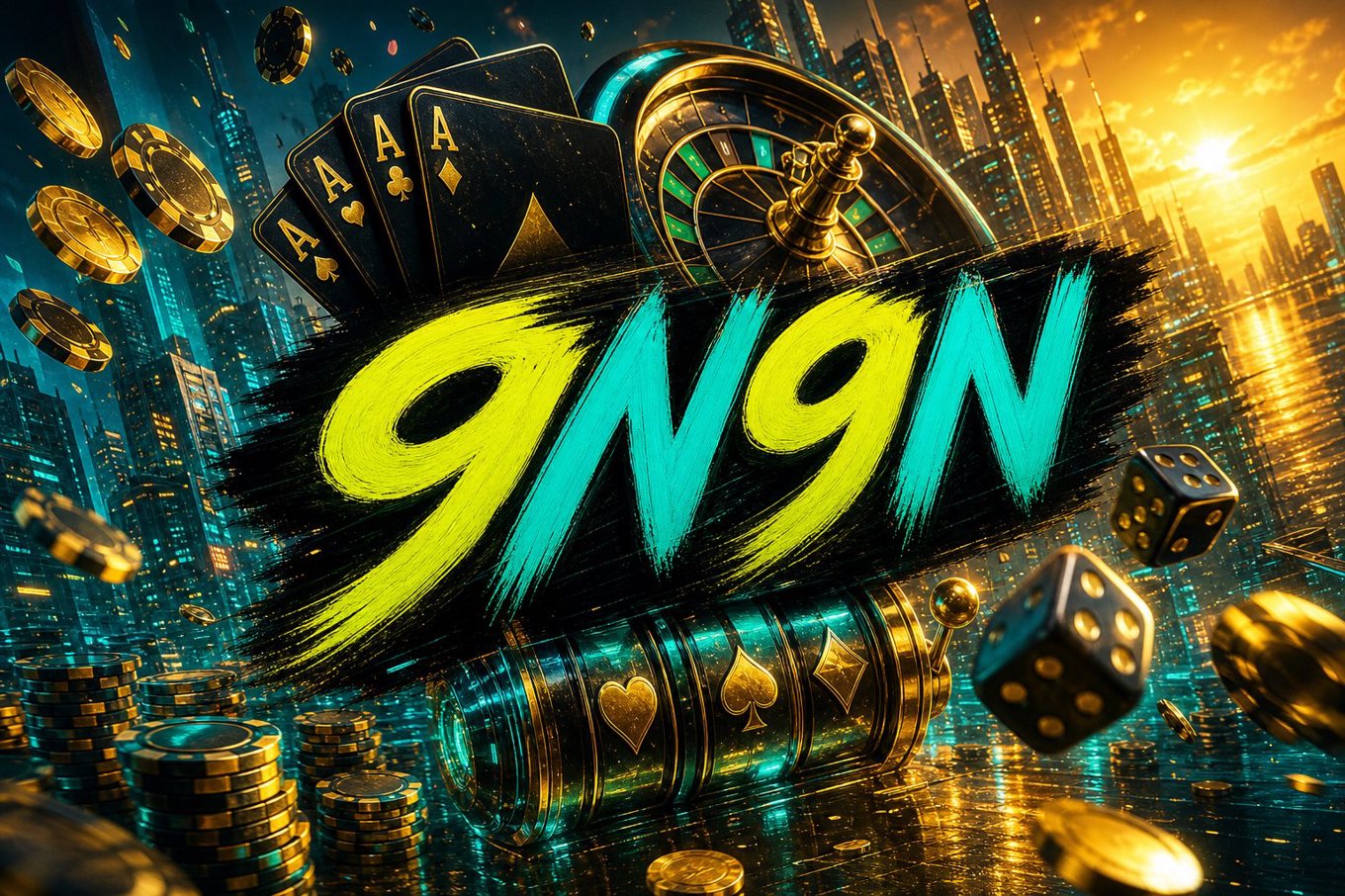 Tampilan pembuka Fortune Rabbit di 9N9N dengan kelinci emas dan papan hadiah absen harian